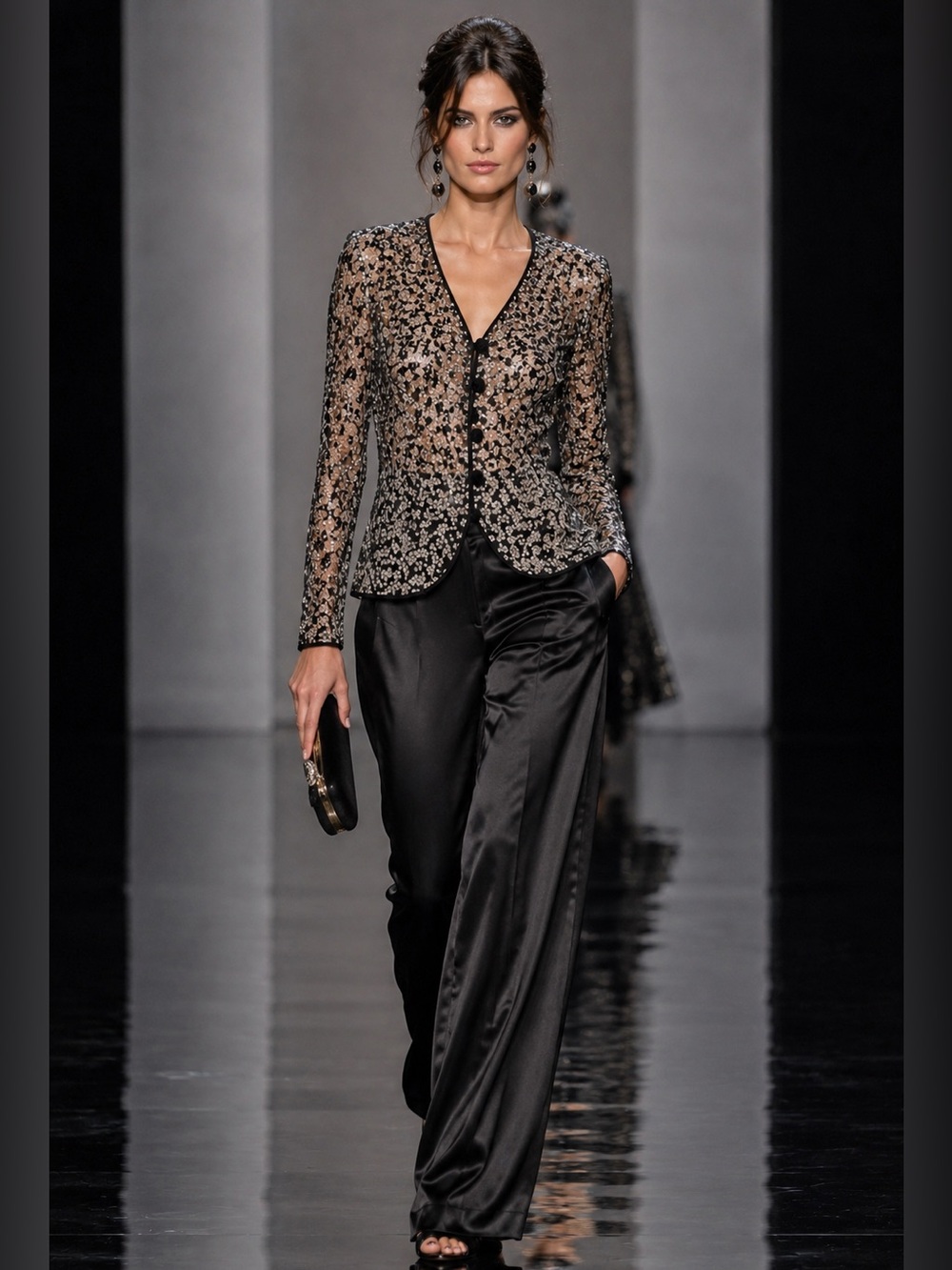 Vintage Giorgio Armani | Sequin Bow Button Down Top